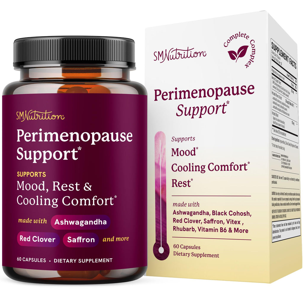 Perimenopause Support for Women Supplement, Hormone Balance, Mood & Sleep | Cycle Regularity & Cooling Support, Black Cohosh Vitex & Saffron, Peri Menopause Supplements for Women, Non-GMO, 60 Capsules