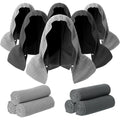 Honoson 12 Pcs Cooling Hooded Towels for Neck and Face UPF 50 Sun Protection Cooling Neck Wrap Breathable Ice Towels for Outdoor Work Running Fishing Gardening (Dark Gray,Light Gray)