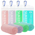 Sukeen 4'lü Paket Soğutucu Havlu (40"x12") Boyun ve Yüz İçin, Soğutucu Boyun Sargısı, Sıcak Havalar İçin Nefes Alabilen Soğutucu Havlu, Yoga, Spor, Golf, Spor Salonu, Kamp, Koşu, Fitness, Egzersiz İçin Ter Havlusu