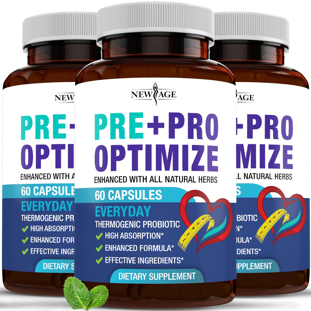 NEW AGE Pro Optimize Probiotics for Women, Menopause, Digestive Health - Support for Bloating, Hot Flashes, Joint Support, Night Sweats - Gut Health & Metabolism - Dong Quai (60 (Pack of 1))