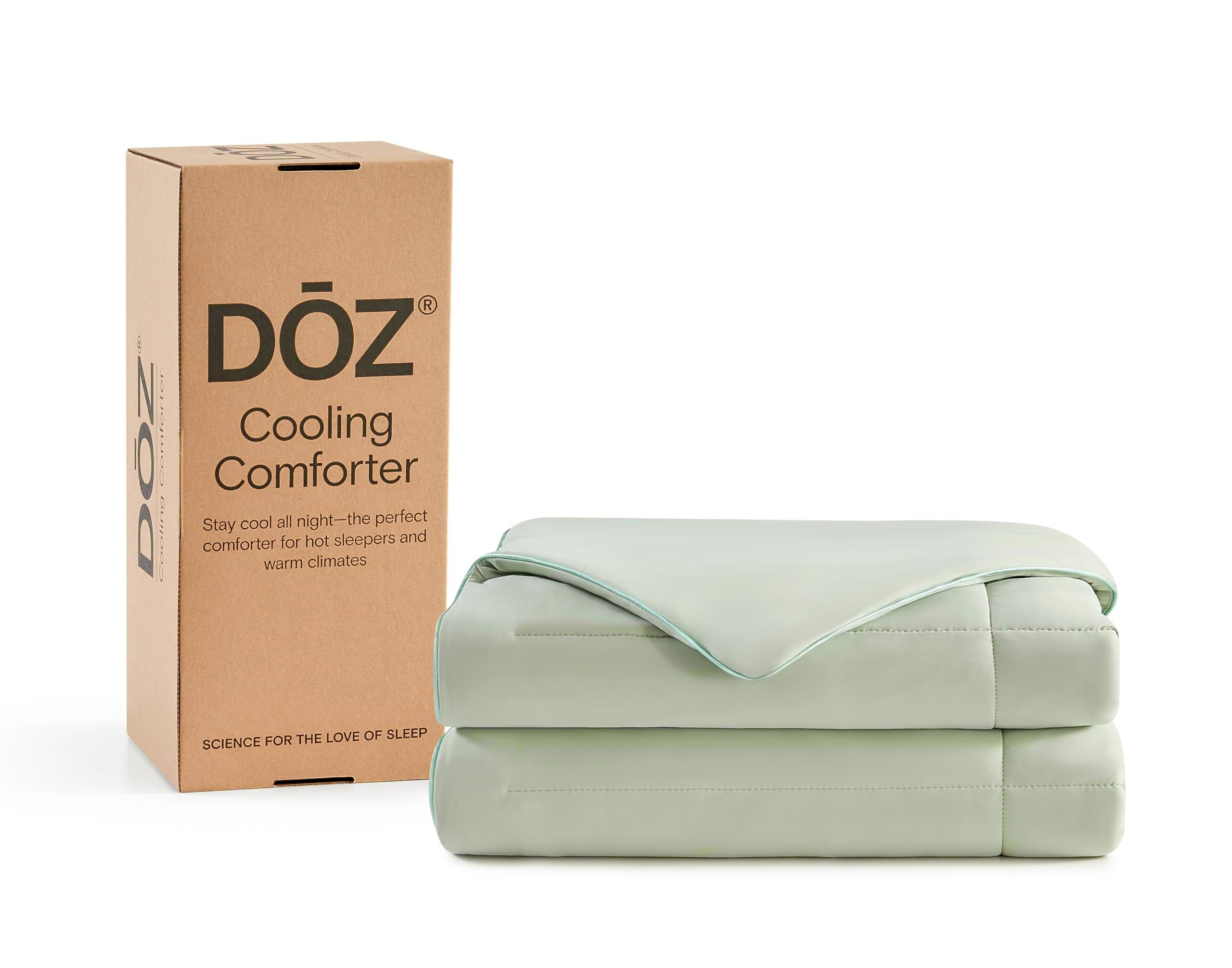 DOZ Summer Cooling Comforter, Cooling Blanket for Hot Sleepers and Night Sweats, Q-Max Over 0.4, Cool to The Touch Cover, Breathable, Lightweight, Soft, 106"x90", Sage, King/Cal King