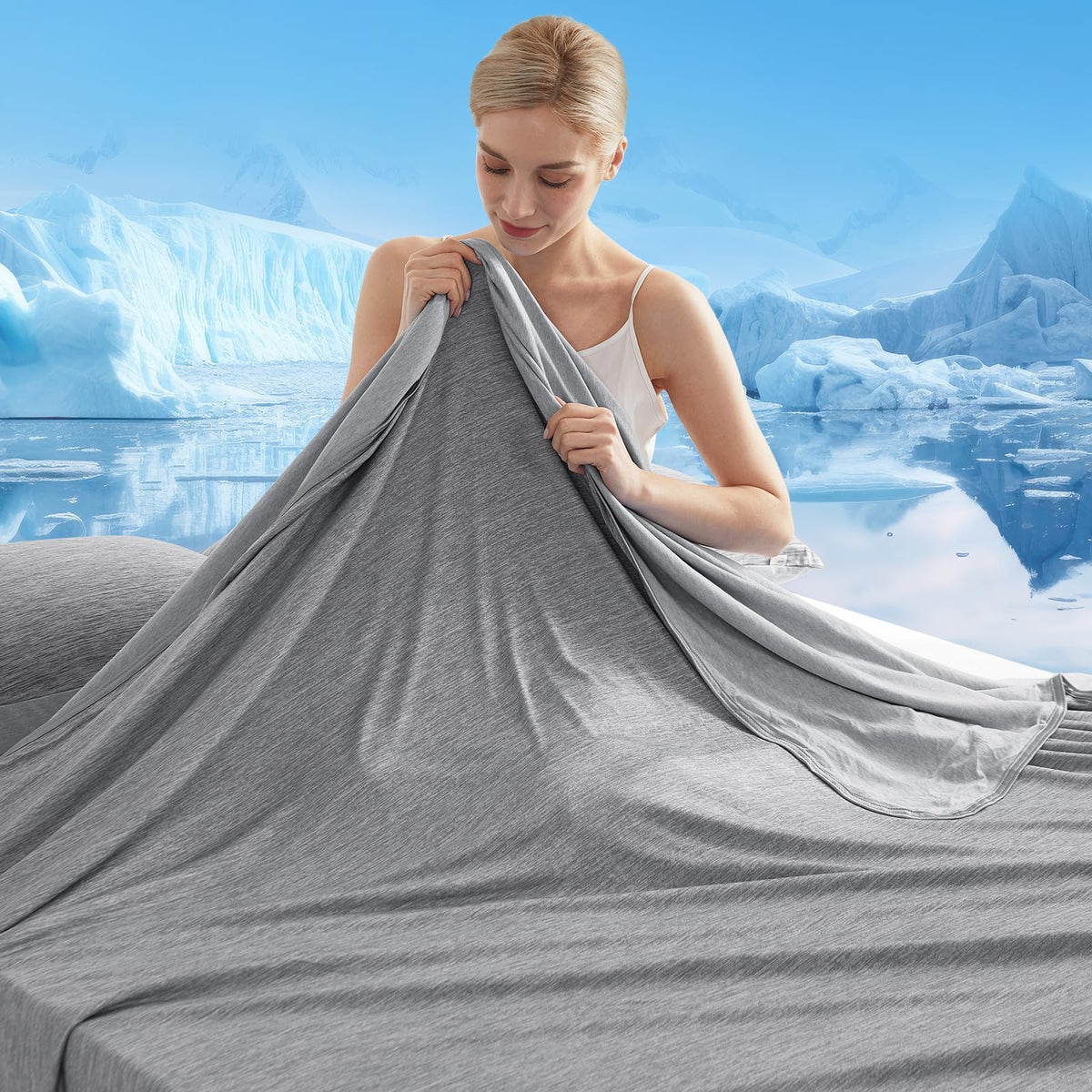 Marchpower Arc-Chill Cooling Blanket for Hot Sleepers Twin Size Gray