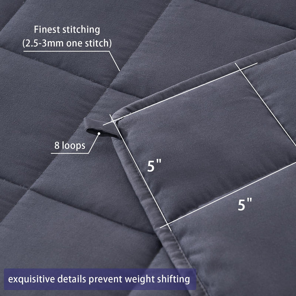 yescool Yetişkinler için Ağırlıklı Battaniye 20 lbs (9 kg), Kraliçe Boyutu, 60" x 80" (152 x 202 cm), Gri
