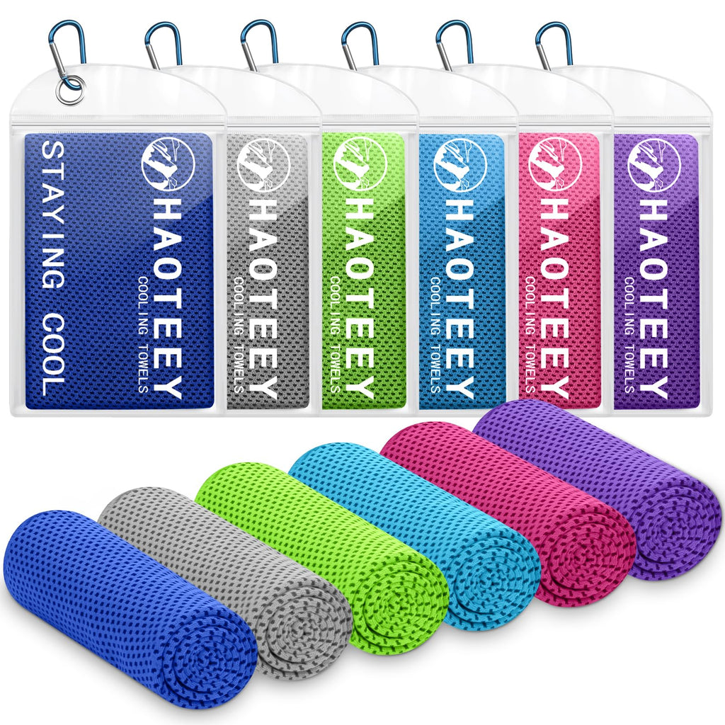 40"*12" Cooling Towels 6 PCS, Cool Towels Sports Cooling Rags for Neck and Face, Sweat Neck Cooling Towel for Hot Weather, Chilly Towels for Athletes, Yoga, Gym, Golf