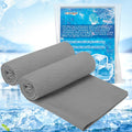 Cosweet PVA Cooling Towels - Quick Chilly Gym Towel Lasts 5 Hours for Neck and Face Hot Weather, Highly Absorbent, UPF 50+ for Outdoor Workout Sports Golf (2Pcs 33.5" x 13", Grey)