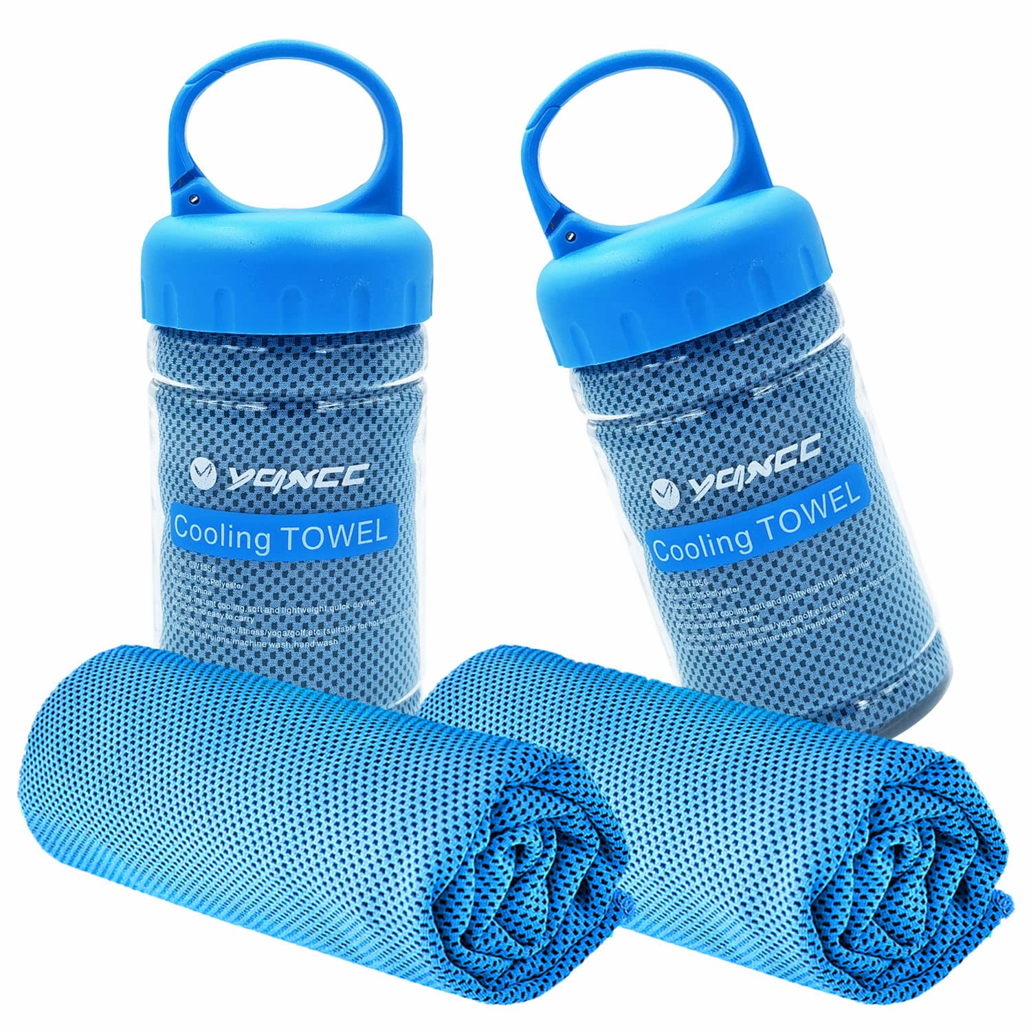 YQXCC 2 Pack Cooling Towels (47"x12"), Ice Cool Towel for Neck & Face | Cooling Neck Wraps, Soft Breathable Microfiber Chilly Towel for Yoga, Golf, Gym, Running, Camping & Hot Weather
