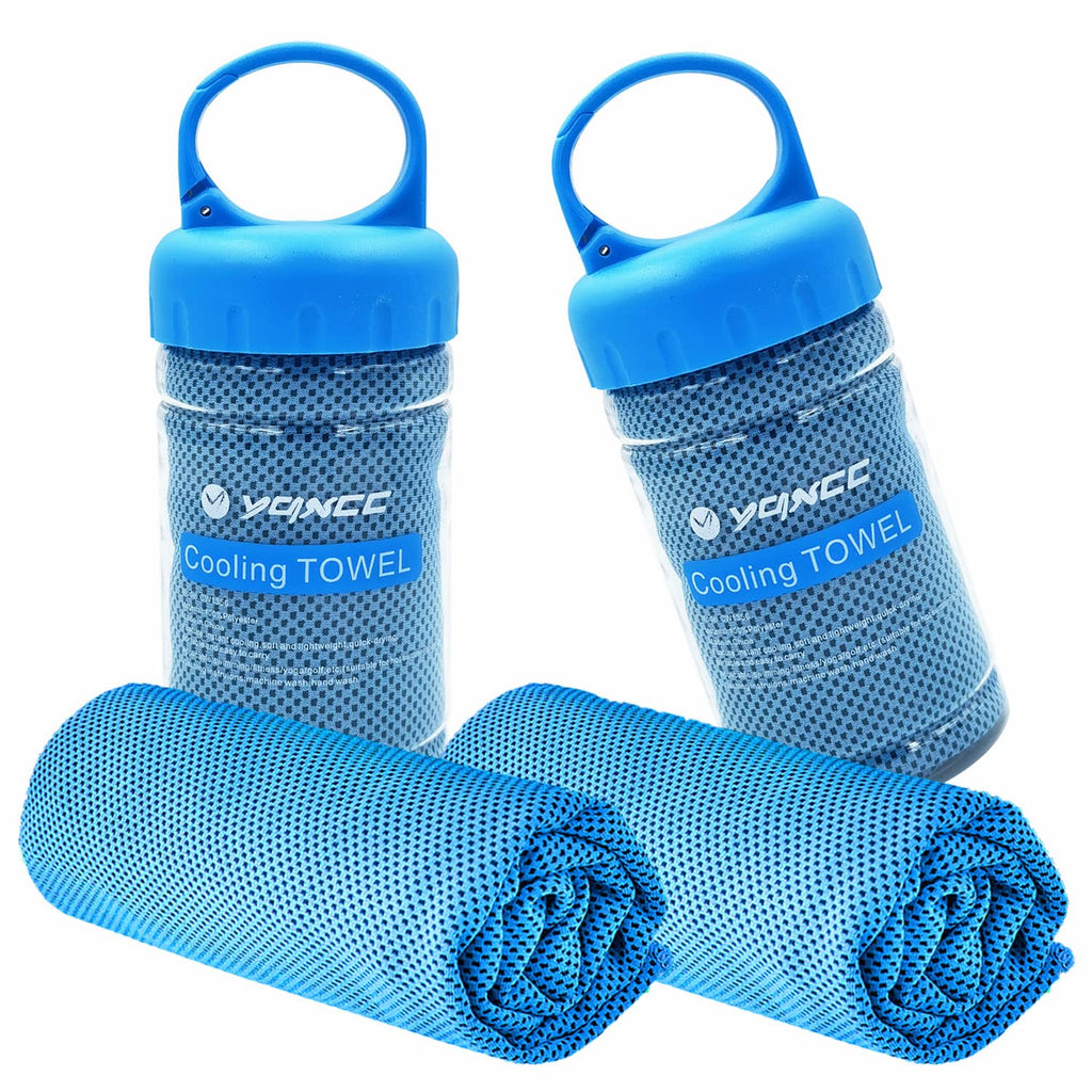 YQXCC 2 Pack Cooling Towels (47"x12"), Ice Cool Towel for Neck & Face | Cooling Neck Wraps, Soft Breathable Microfiber Chilly Towel for Yoga, Golf, Gym, Running, Camping & Hot Weather