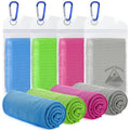 Cooling Towel 4 Pack, 40"x12" Ice Towel for Instant Relief, Microfiber Chilly Towel for Sports, Gym, Running, Yoga, Golf, Camping, Fitness (Mix A)