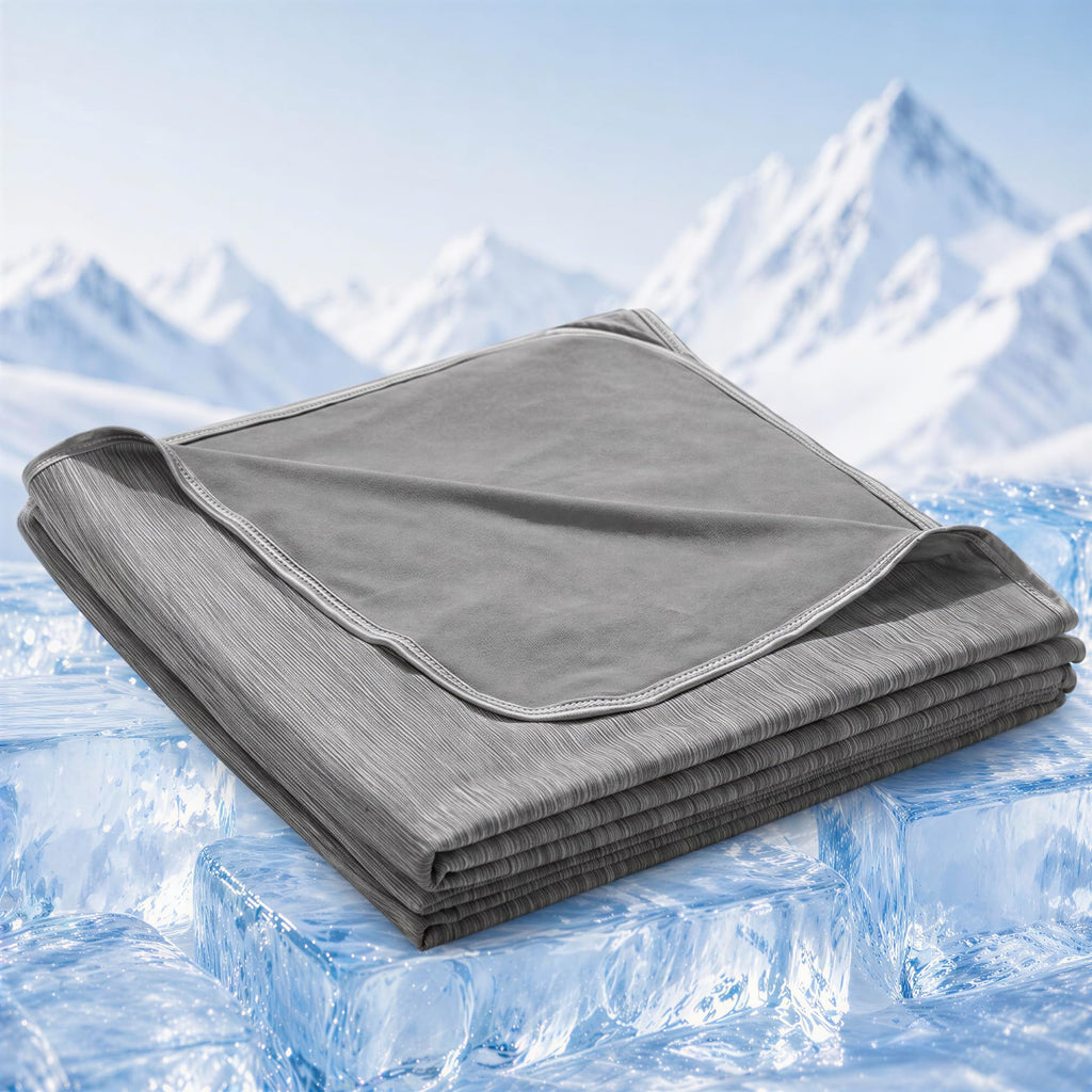 Cooling Blanket for Hot Sleepers, Summer Blanket Keep Cool for Night Sweats | Queen Size 90"x90" Breathable Soft Thin Cold Blankets for Bed Couch Sofa, (Dark Gray)