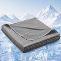 Cooling Blanket for Hot Sleepers, Summer Blanket Keep Cool for Night Sweats | Queen Size 90"x90" Breathable Soft Thin Cold Blankets for Bed Couch Sofa, (Dark Gray)