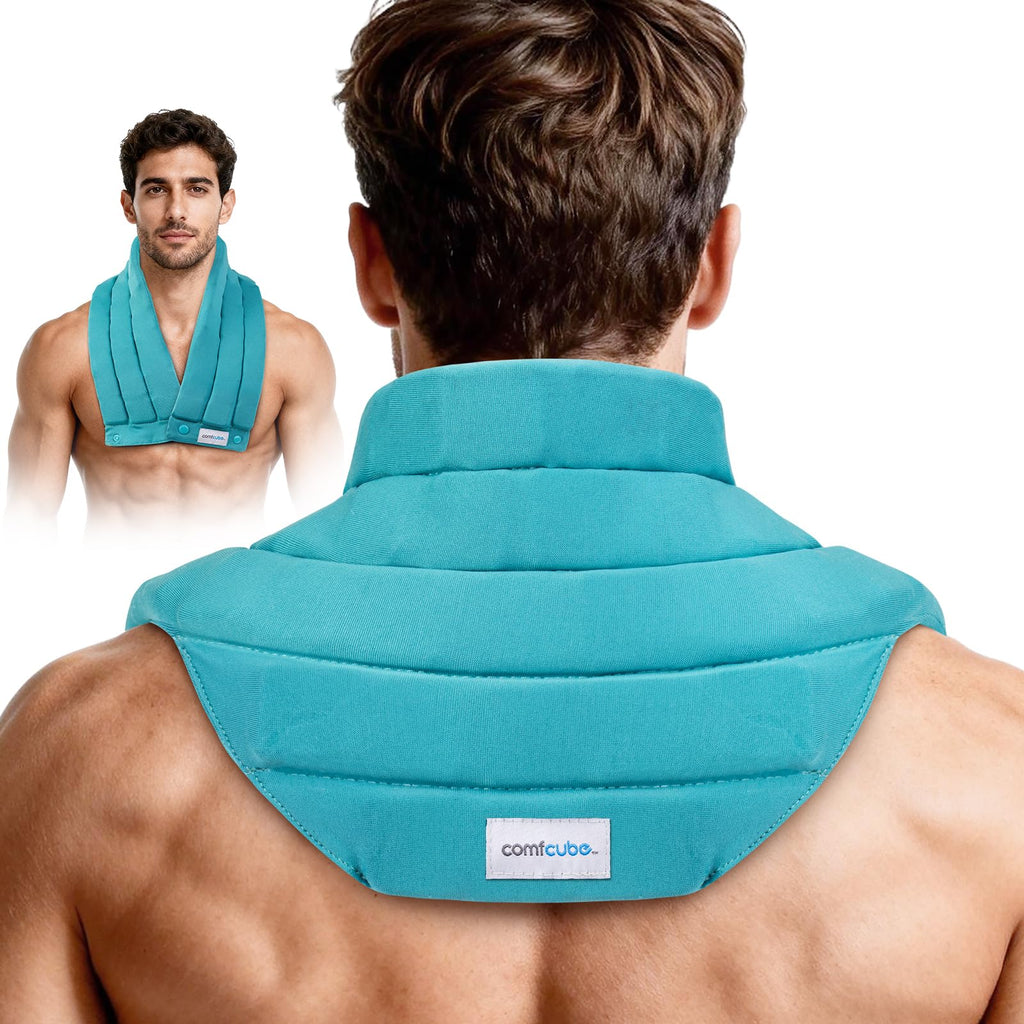 Neck Ice Pack Wrap for Cervical Pain, 2 Hours Long Lasting Cold | Ice Pack for Neck Shoulders Cooling, FSA Eligible, Flexible Cold Pack for Hot Weather, Hot Flashes, Surgery, Swelling