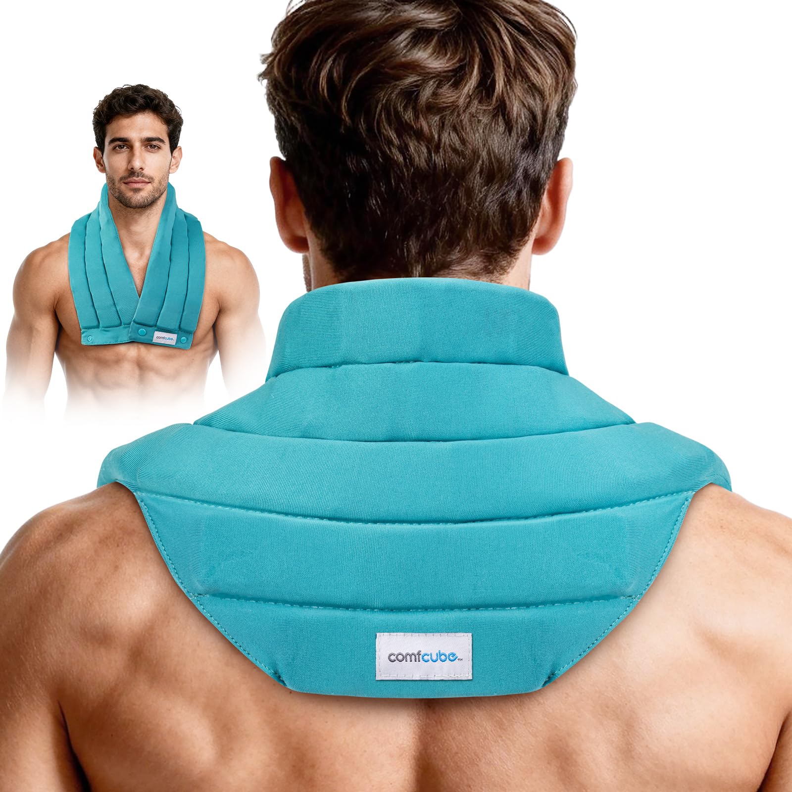 Neck Ice Pack Wrap for Cervical Pain, 2 Hours Long Lasting Cold | Ice Pack for Neck Shoulders Cooling, FSA Eligible, Flexible Cold Pack for Hot Weather, Hot Flashes, Surgery, Swelling