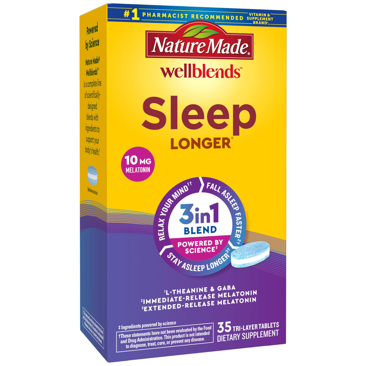 Nature Made Wellblends Sleep Longer, 35 Tri-Layer Tablets