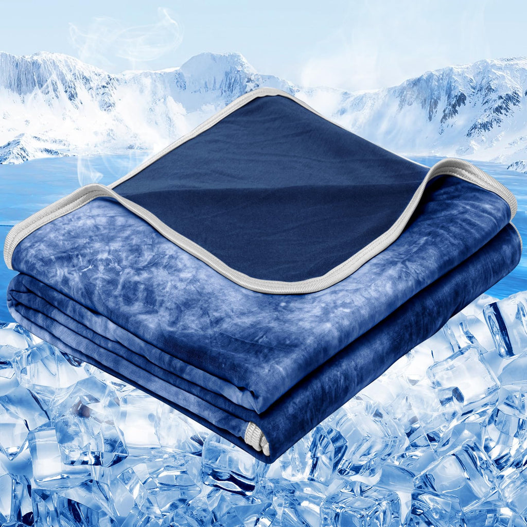 inhand Cooling Blanket Queen Size for Hot Sleepers (90"x90", Black) | Absorbs Heat to Keep Adults Cool For Summer Nights Sweats, Thin Cold Lightweight Blanket for Couch Bed