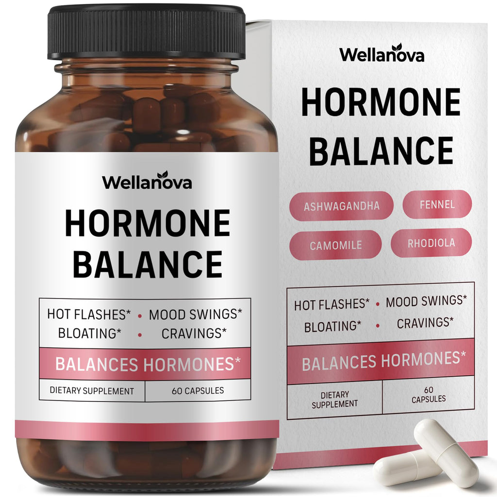 Hormone Harmony for Women – Natural Hormonal Balance Support for Menopause | Perimenopause, Menopause, Hot Flashes, Mood Swings, Cravings, Bloating Relief, 60 Capsules