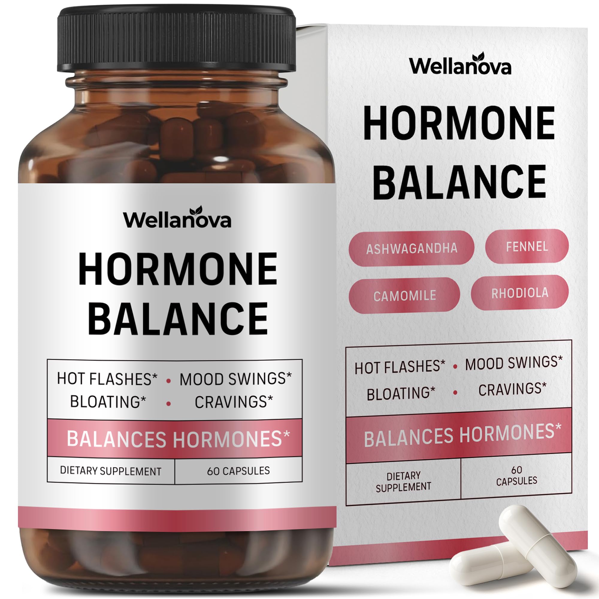 Hormone Harmony for Women – Natural Hormonal Balance Support for Menopause | Perimenopause, Menopause, Hot Flashes, Mood Swings, Cravings, Bloating Relief, 60 Capsules