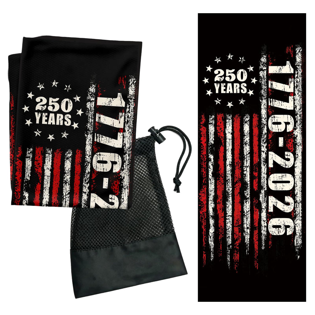 250th American Anniversary Cooling Towels for Sports with Storage Bag Heat Relief Easy Clean Cool Towel for Gym Outdoor Beach Microfiber Hot Weather Cooling Towels