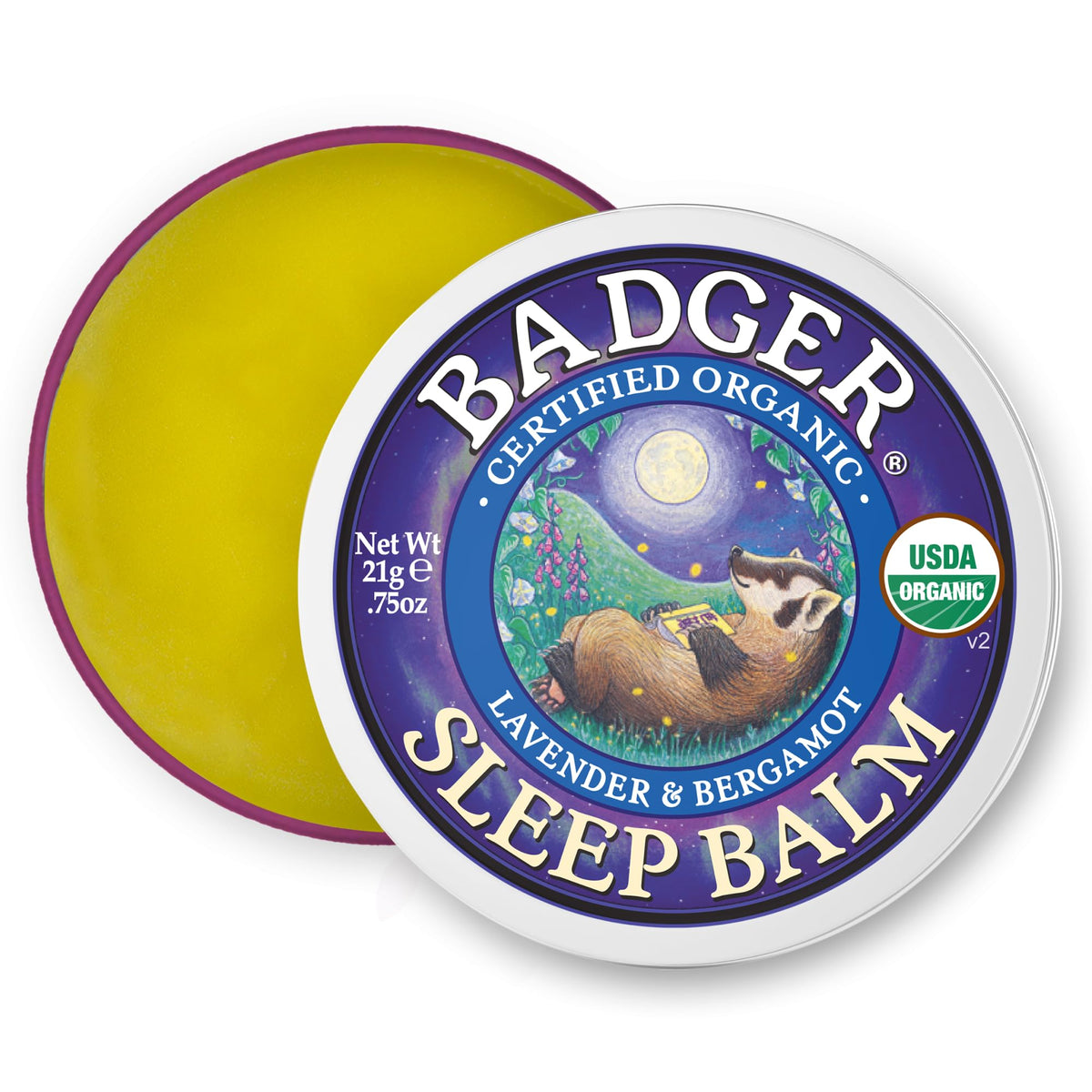 Badger Organic Sleep Balm, Lavender & Bergamot, .75 oz Tin