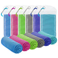 Amgico 6 Pack Cooling Towel 40"X12", Cooling Towels for Neck and Face, Quick Dry Soft Breathable Reusable Microfiber Towels for Hot Weather, Camping, Hiking, Beach, Workout, Running & More Activities