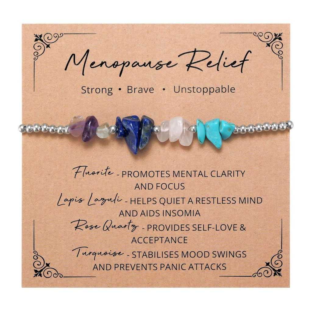 Ukodnus Menopause Bracelet for Women, Hot Flashes Relief Hormone Balance Jewelry, Mood Swings Stress Sleep Support, Menopause Gift Self Care Wellness Bracelet