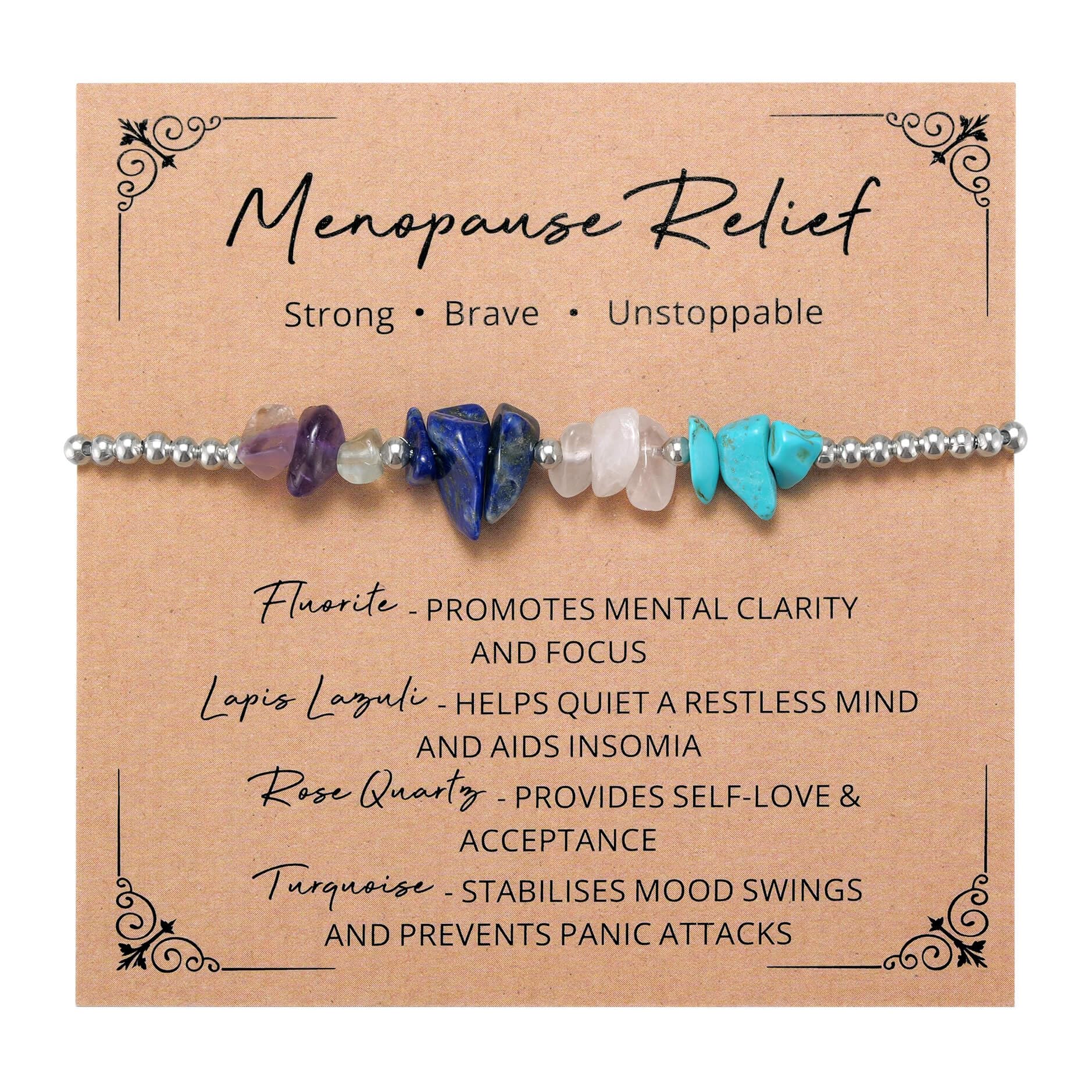 Ukodnus Menopause Bracelet for Women, Hot Flashes Relief Hormone Balance Jewelry, Mood Swings Stress Sleep Support, Menopause Gift Self Care Wellness Bracelet