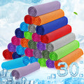 MENOLY 30 Packs Cooling Towels Bulk (40"x12") Gym Cooling Towels for Neck and Face Sweat Workout Cooling Neck Rags for Sports Yoga Soft Microfiber Breathable Rags for Hiking Running Fitness-Multicolor