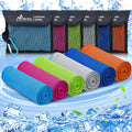 MENOLY 6 Pack Cooling Towels, 40"x12" Cooling Towels for Neck and Face with Breathable Carrying Bags,Soft Microfiber Instant Cooling Rags, Gym Workout Sweat Towel for Sports, Yoga, Camping, Running