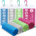 4 Pack Cooling Towel (40"x12"), Ice Cool for Neck, Soft Breathable Chilly Towel, Microfiber Towels for Yoga, Sport, Running, Workout, Gym, Camping, Fitness, Workout & More Activities