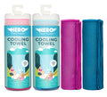 Hero Cooling Towel for Travel, Hiking, Sports, Yoga (2-Pack) Ultra Soft Microfiber 40" x 12" (Pink/Blue)