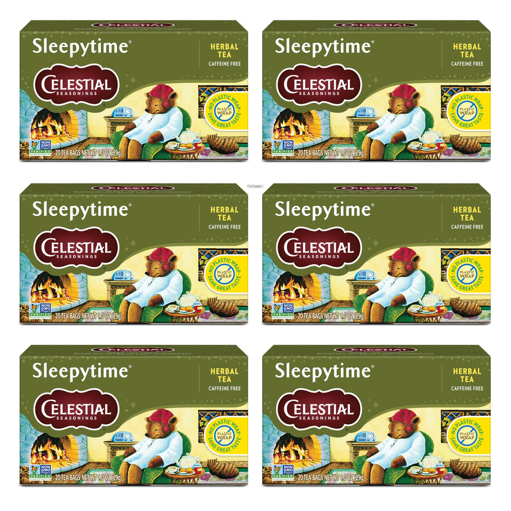 Celestial Seasonings Sleepytime Bitki Çayı, Kafeinsiz, 20 Poşet Çay Kutusu (6'lı Paket)