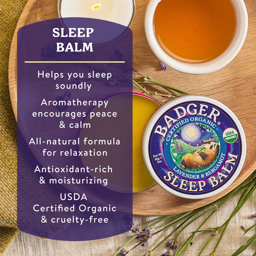 Badger Organic Sleep Balm, Lavender & Bergamot, .75 oz Tin