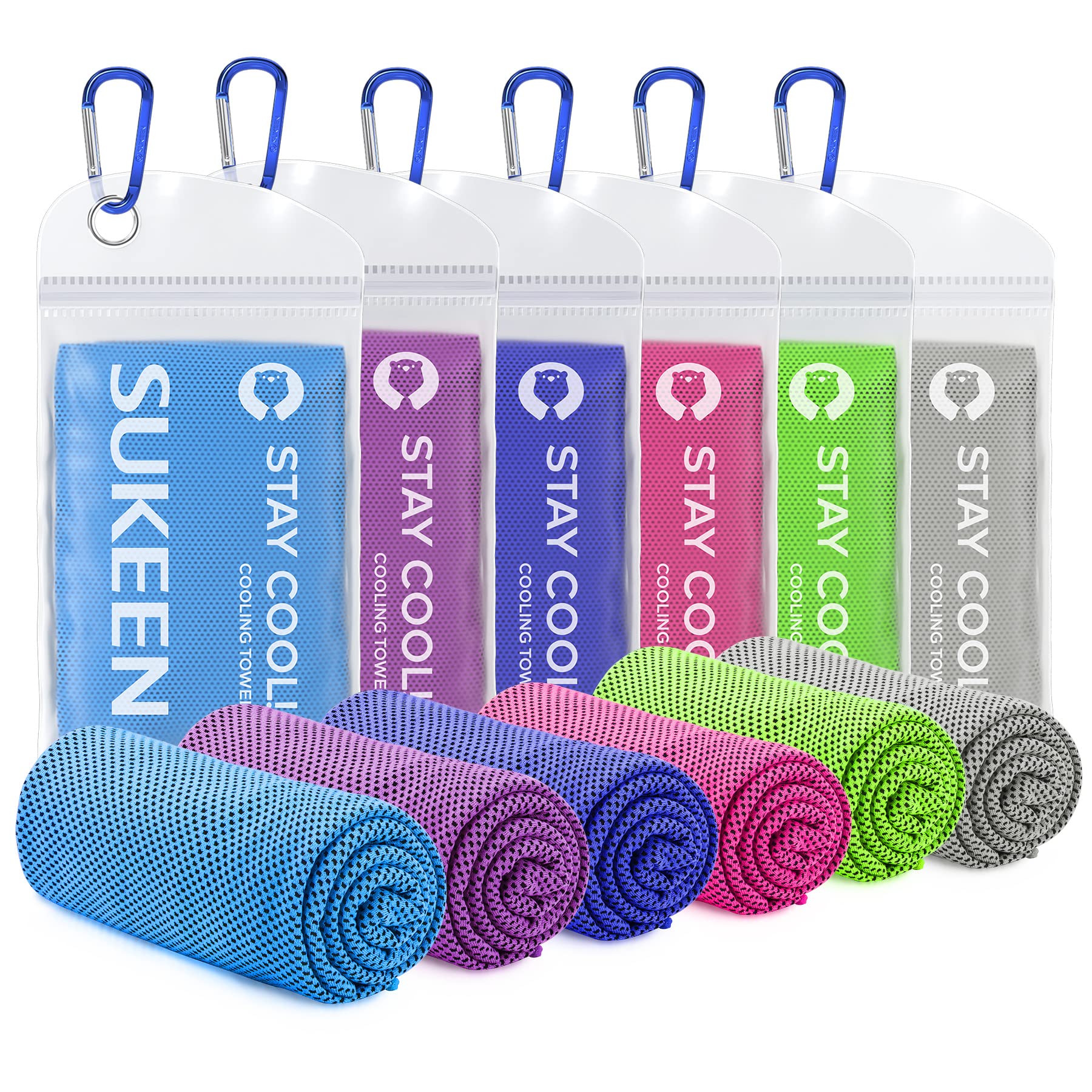 Sukeen Cooling Towel (40"x12") for Neck & Head - Soft Breathable Chilly Sweat Towel for Yoga, Golf, Gym, Camping, Running, Workout & More Activities