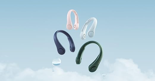 JISULIFE Portable Neck Fan, Hands Free Bladeless Fan, 5 Speeds, 4000 mAh