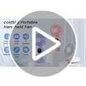 coldSky Portable Handheld Fan, 4000mAh Battery Operated with LED Display, Handheld/Neck/Desk 3 in 1 Personal Small Fan, 90° Foldable Desk Fan with Base, 5 Speed Lash Makeup Fan for Women