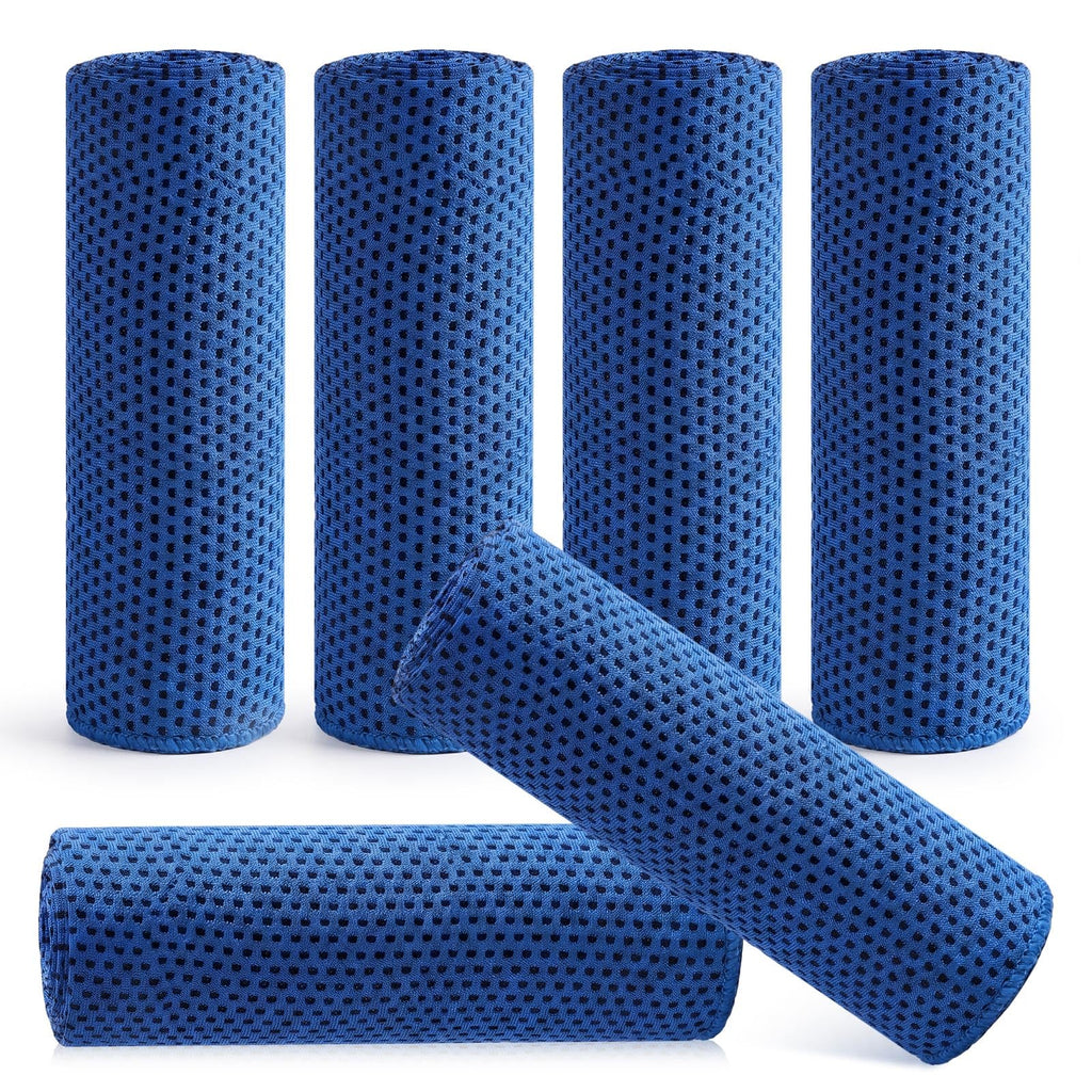 Hosuly 6 Pack Cooling Towels 40"x12" Ice Towel Cooling Neck Wraps Soft Breathable Chilly Stay Cool in Summer for Sports Yoga Golf Gym Activities (Dark Blue)