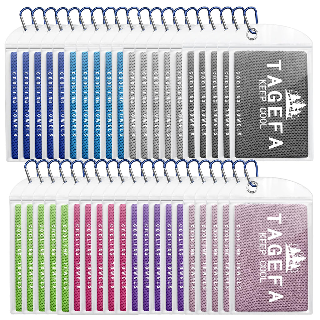 Cooling Towels 40 Pack, 40"x12" Bulk Cold Towels for Hot Weather, Cool Gym Towel for Neck & Face, Cooling Rags with Carry Bag for Sports, Workout, Golf, Camping, Travel