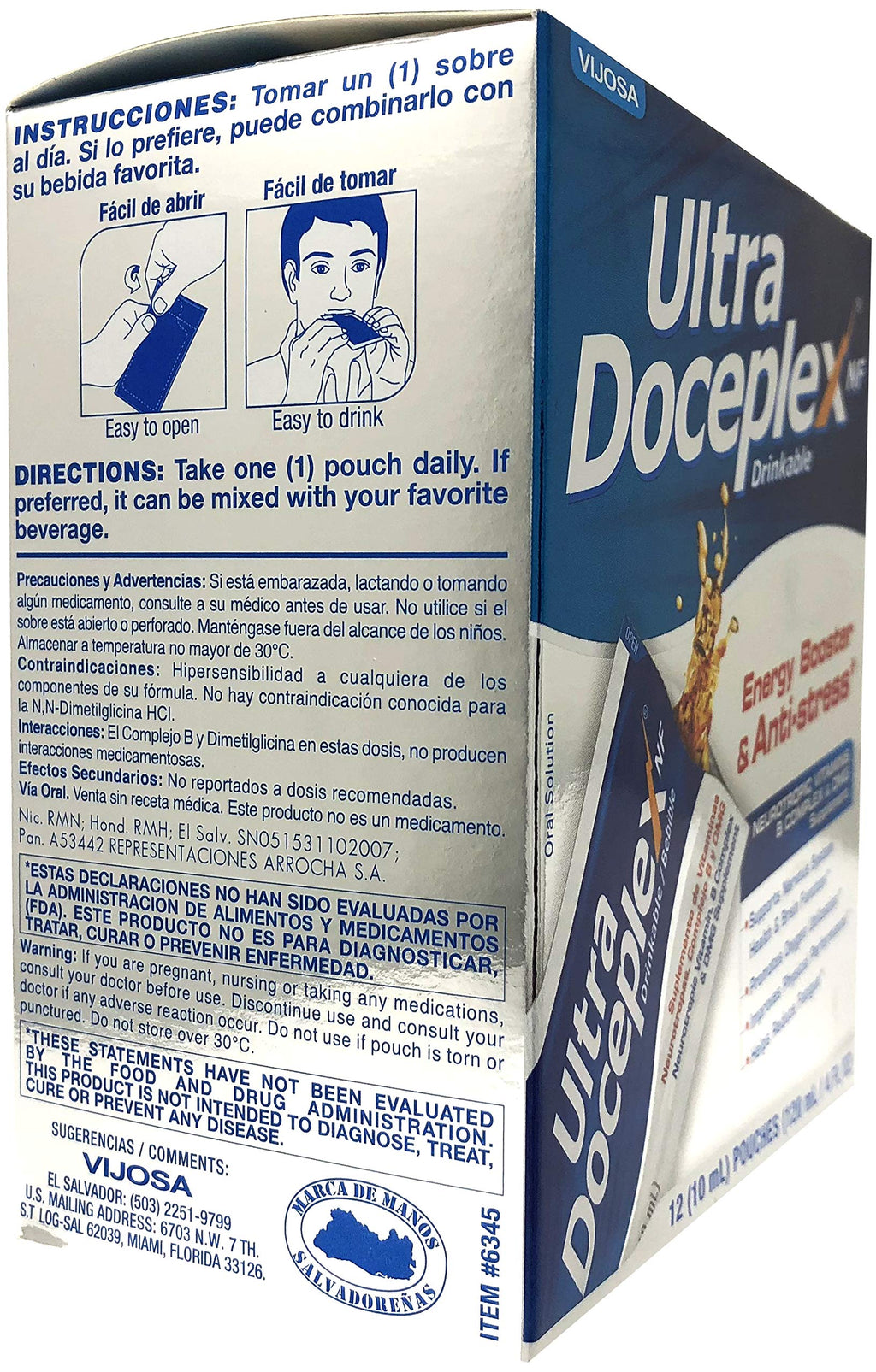 Ultra Doceplex Enerji Poşetleri - Güçlü B Kompleksi Sıvı, 12'li