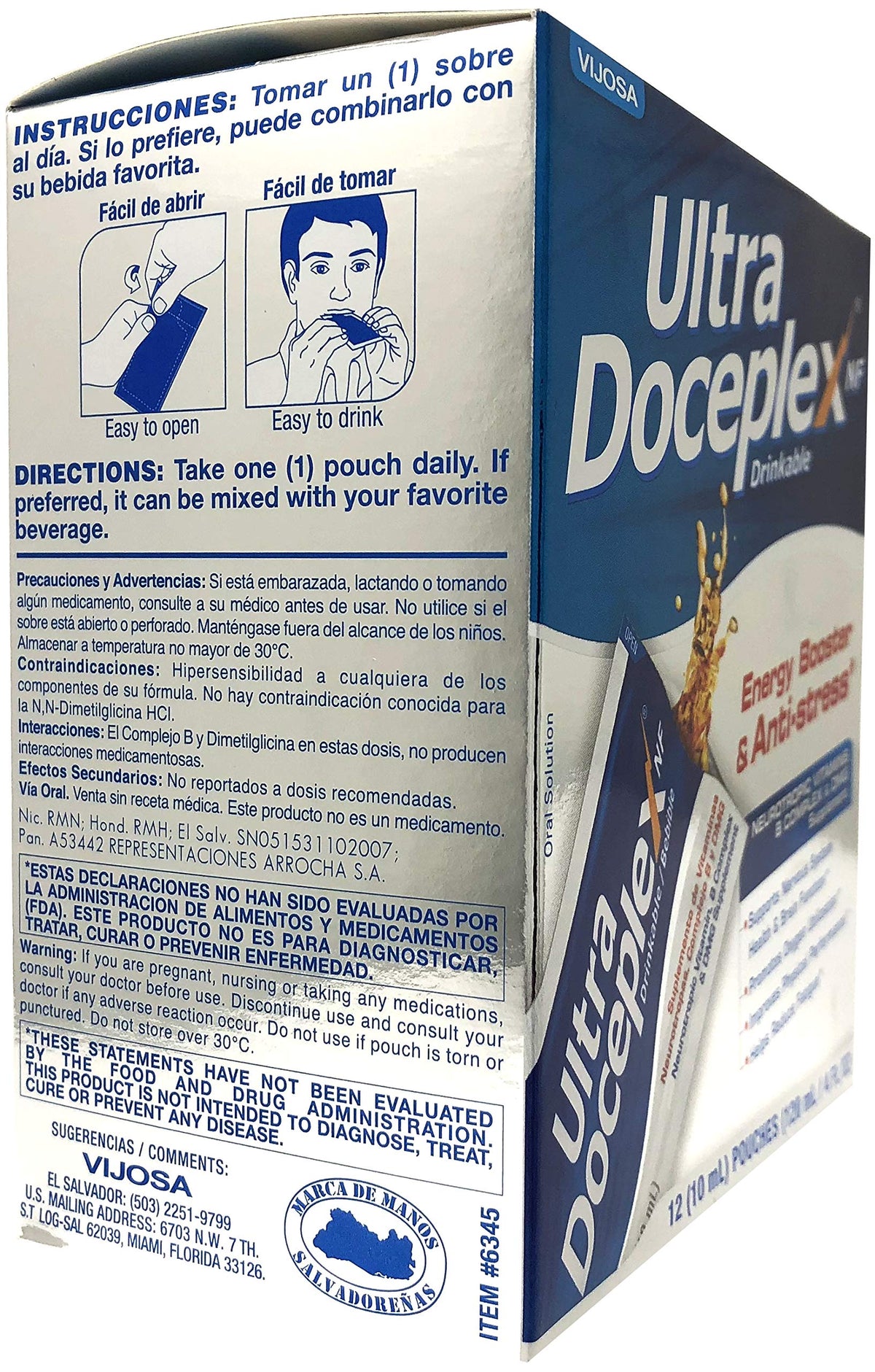 Ultra Doceplex Enerji Poşetleri - Güçlü B Kompleksi Sıvı, 12'li