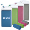 Hemndic 4 Pack Cooling Towels (40"x12"), Soft Breathable Cooling Towels for Neck and Face, Microfiber Workout Towels for Yoga, Golf, Running, Hiking & More Activities