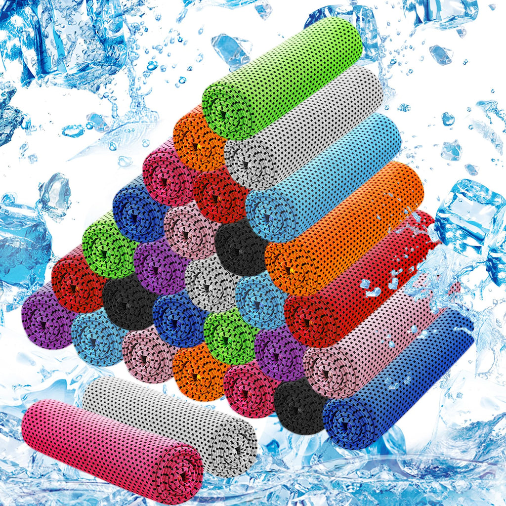 30Pack Cooling Towels for Neck and Face (40"x12"), Ice Microfiber Cooling Towels Bulk for Workout Chill Sweat Towels Cooling Neck Wraps for Gym Yoga Golf Running Sport