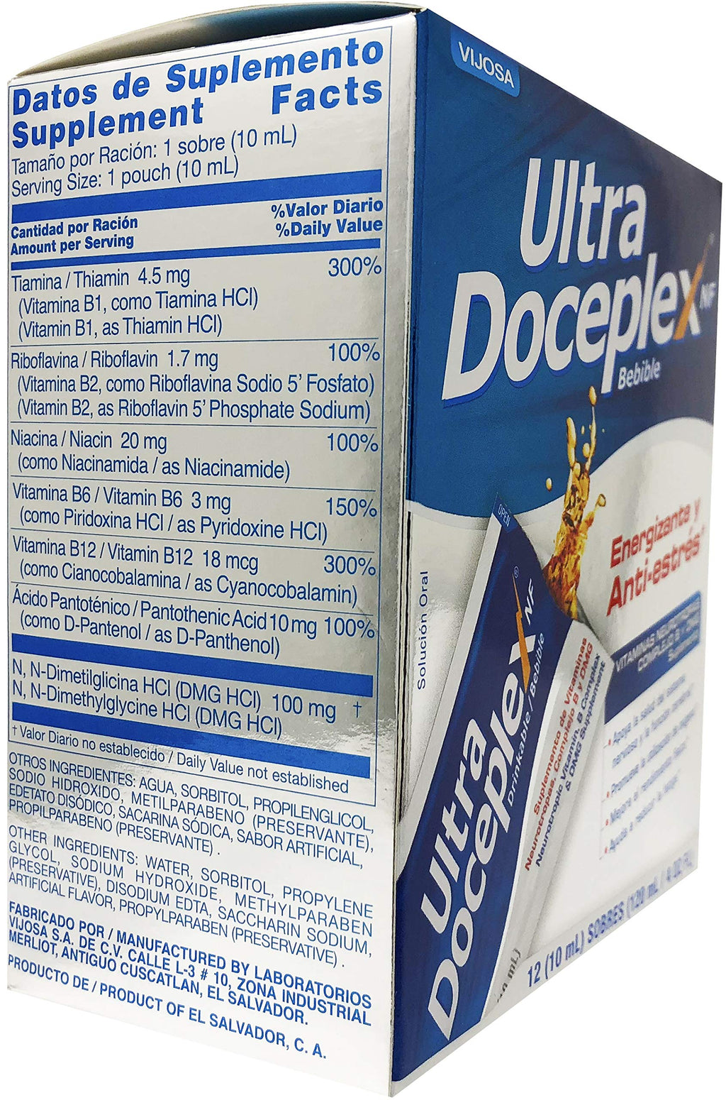 Ultra Doceplex Enerji Poşetleri - Güçlü B Kompleksi Sıvı, 12'li