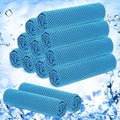 Hosuly 12 Pieces Cooling Towels, 40 x 12 Inch Ice Cool Towel for Neck and Face Microfiber Soft Breathable Chilly Rags for Yoga, Sports, Golf, Gym, Running, Workout(Light Blue)
